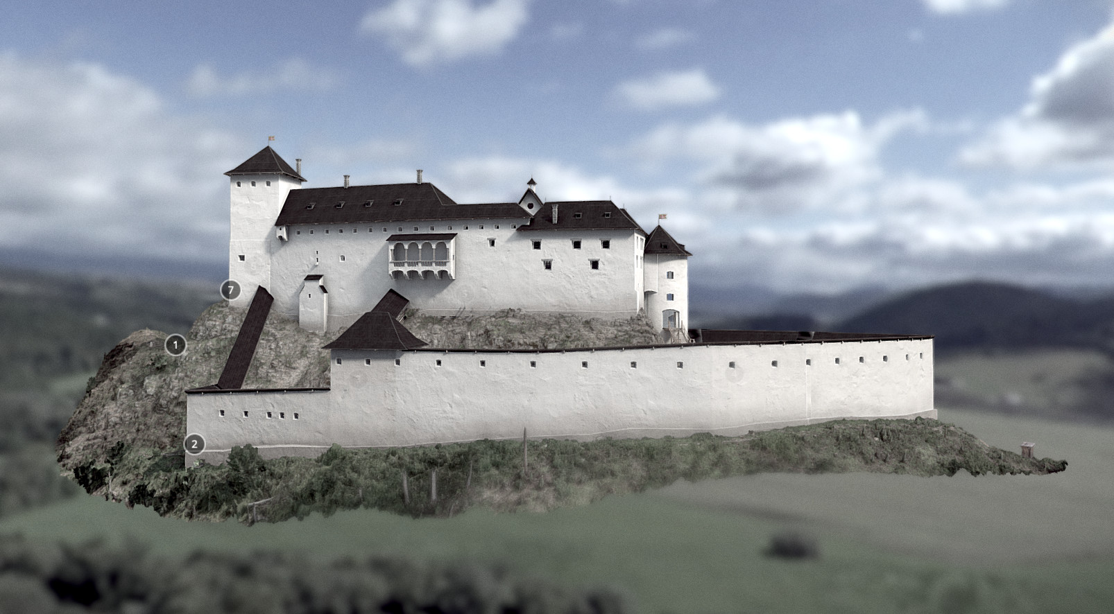 Hrad Revište - 3D model Zdroj: Rozvojová agentúra BSK