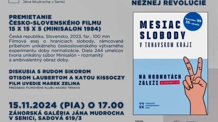 35. výročie Nežnej revolúcie: Unikátny filmový dokument v Záhorskej galérii